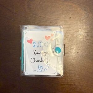 Clear Savings Challenge Binder with Blue Button